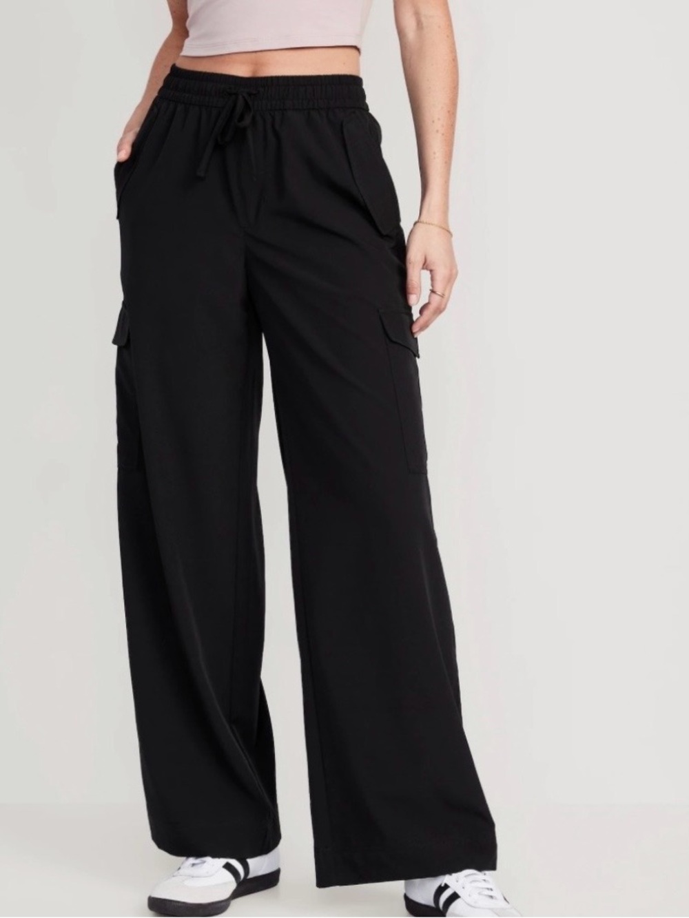 OLD NAVY High-Waist StretchTech Cargo Wide-Leg Pant (L)